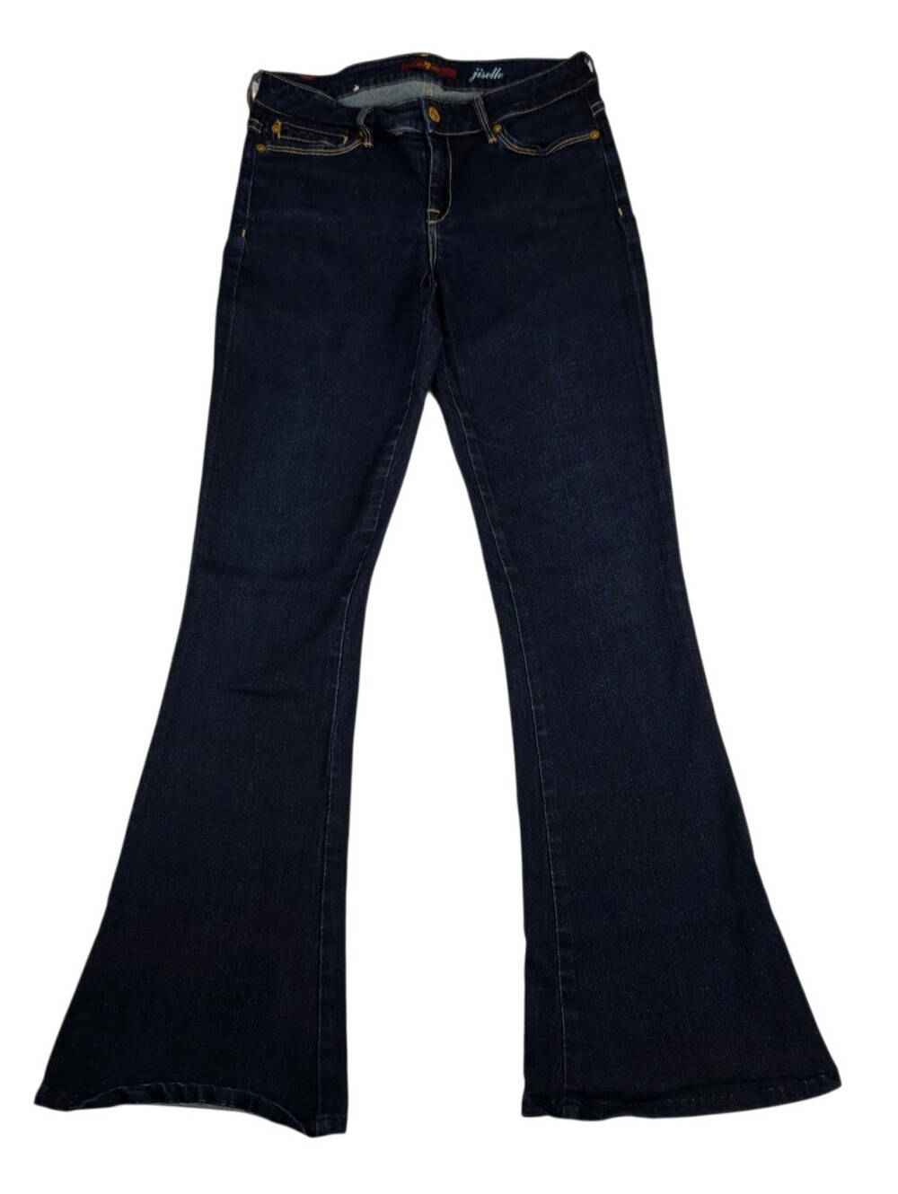 7 For All Mankind Jiselle Flare Jeans Womens Low Rise Dark Wash Size 26